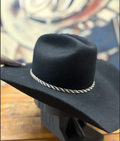 Hat Band - Horsehair with Tassels 3/8 - Black/White