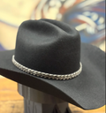 Hat Band - Horsehair No Tassels 3/8 - White/Black