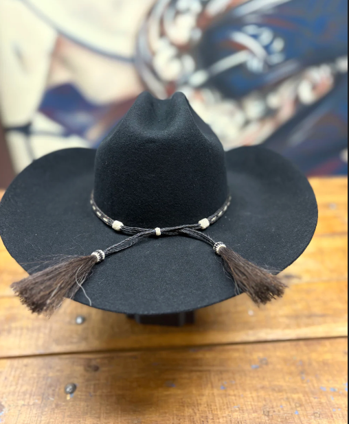 Hat Band - Horsehair with Tassels 3/8 - Brown/Black