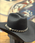 Hat Band - Horsehair No Tassels - Black/White