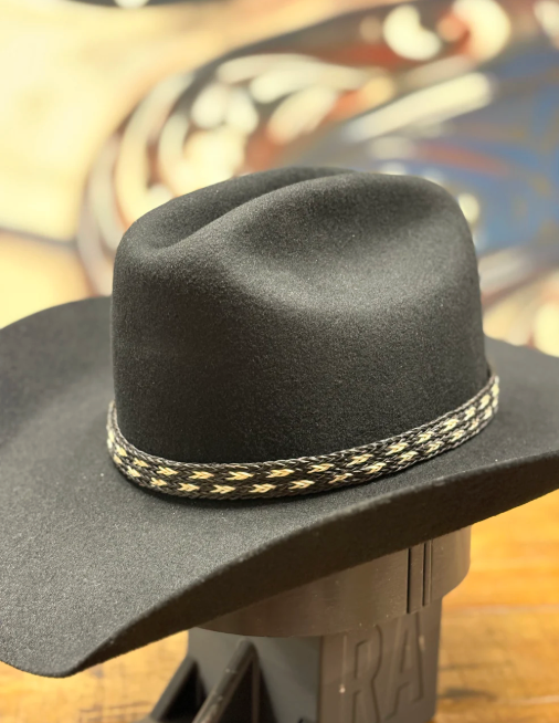 Hat Band - Horsehair No Tassels - Black/White