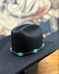 Hat Band - Bone/Horn - Teal Black