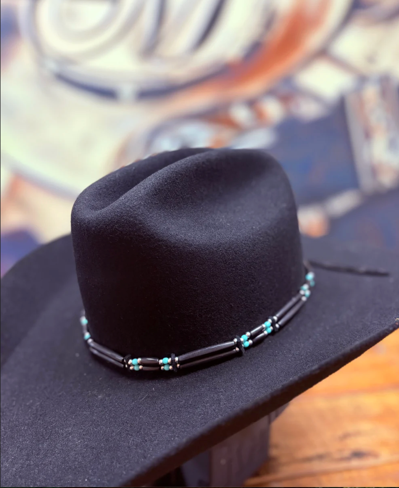 Hat Band - Bone/Horn - Black