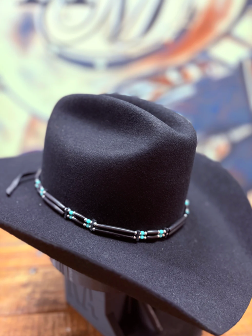Hat Band - Bone/Horn - Black