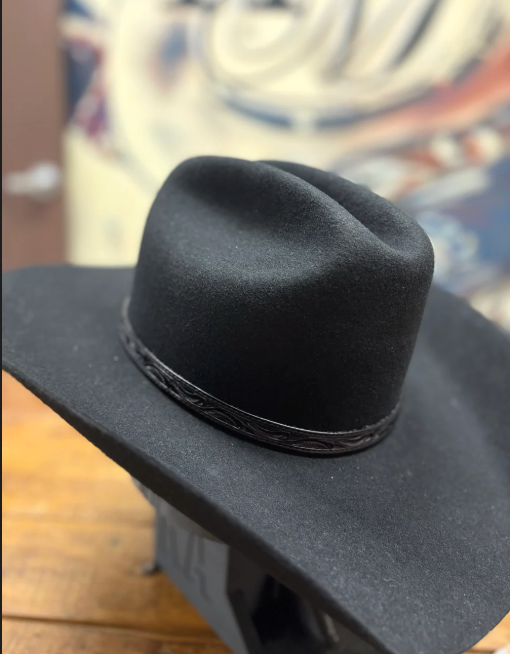 Hat Band - Leather - Paisley - Black
