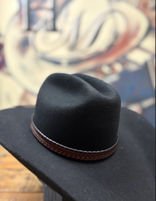 Hat Band - Leather Woven - Black/Brown