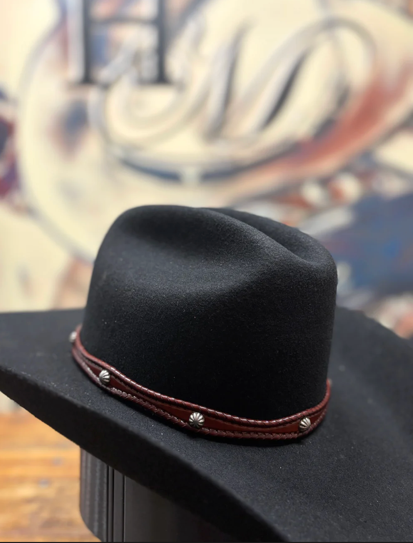 Hat Band - Leather - Wavey - Brown