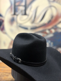 Hat Band - Leather - Weave 1/2 w Buckle - Black