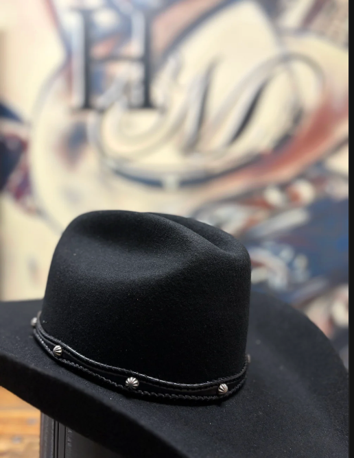 Hat Band - Leather - Wavey - Black