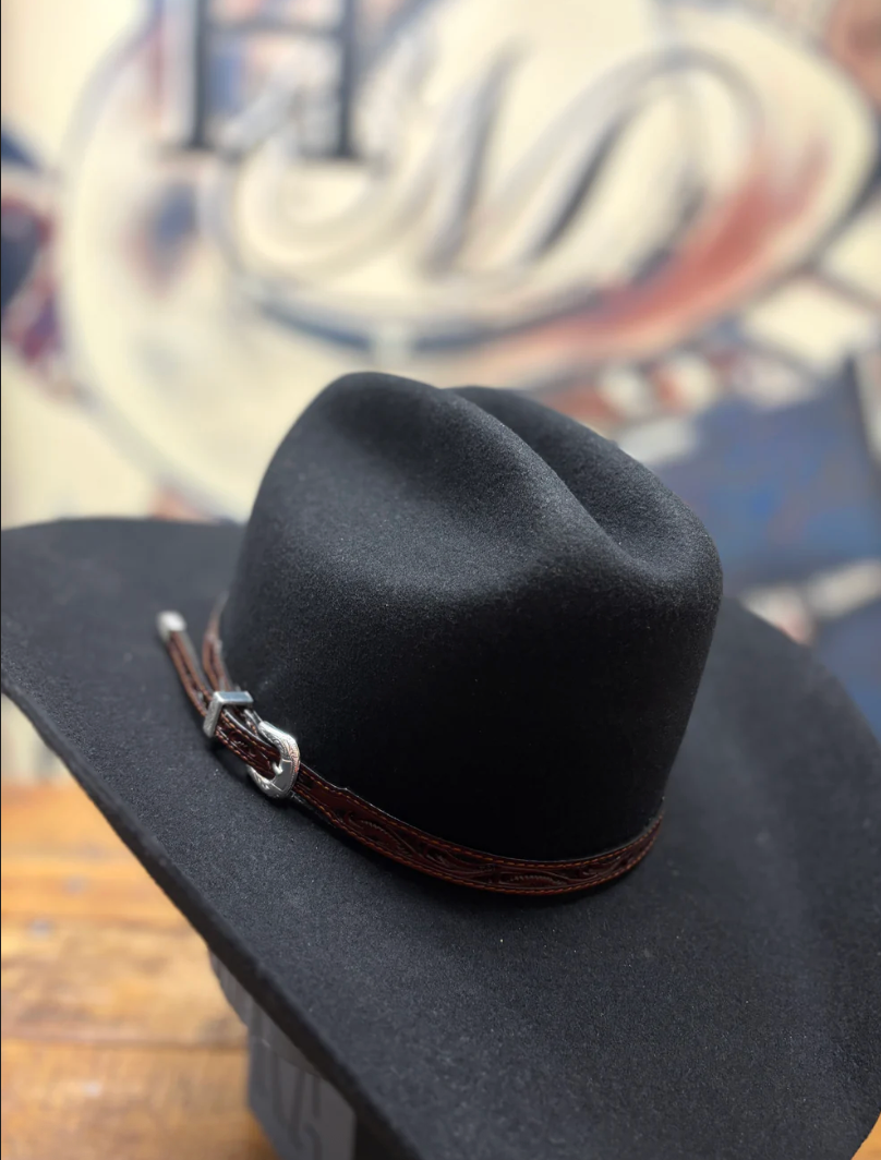 Hat Band - Leather - Paisley - Brown