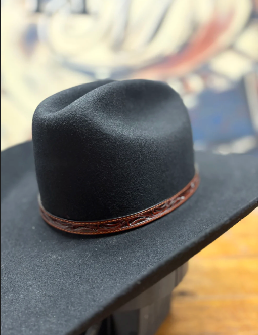 Hat Band - Leather - Paisley - Brown