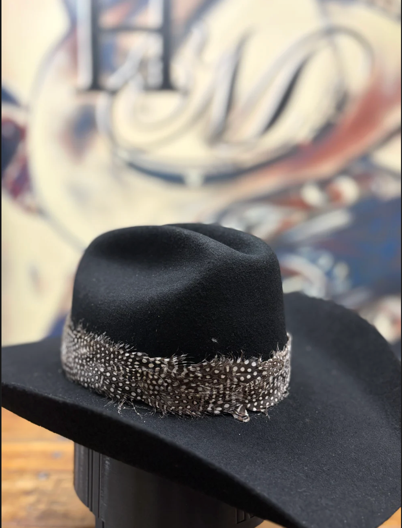 Hat Band - Feather - Brown/Spotted White