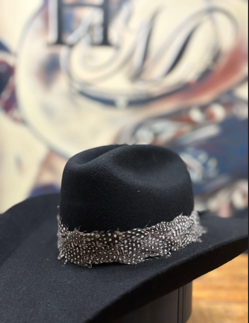 Hat Band - Feather - Brown/Spotted White