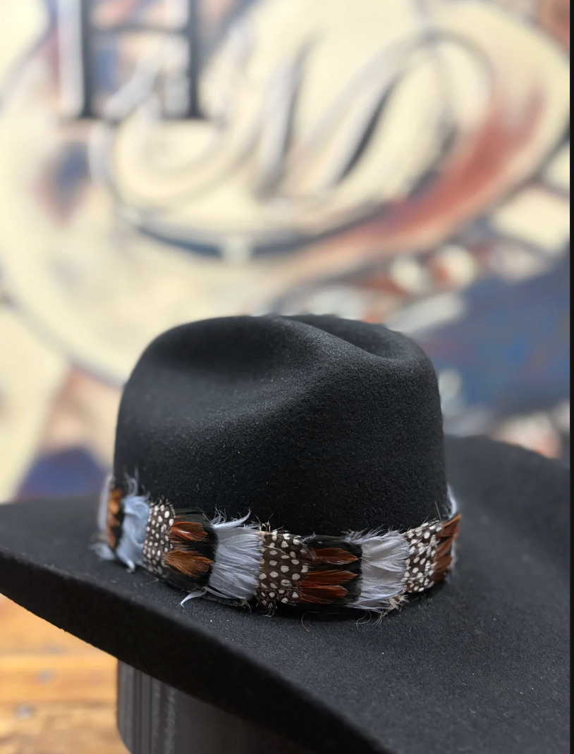 Hat Band - Feather - Blue/Brown