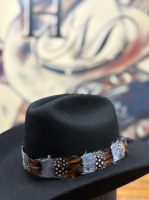 Hat Band - Feather - Blue/Brown